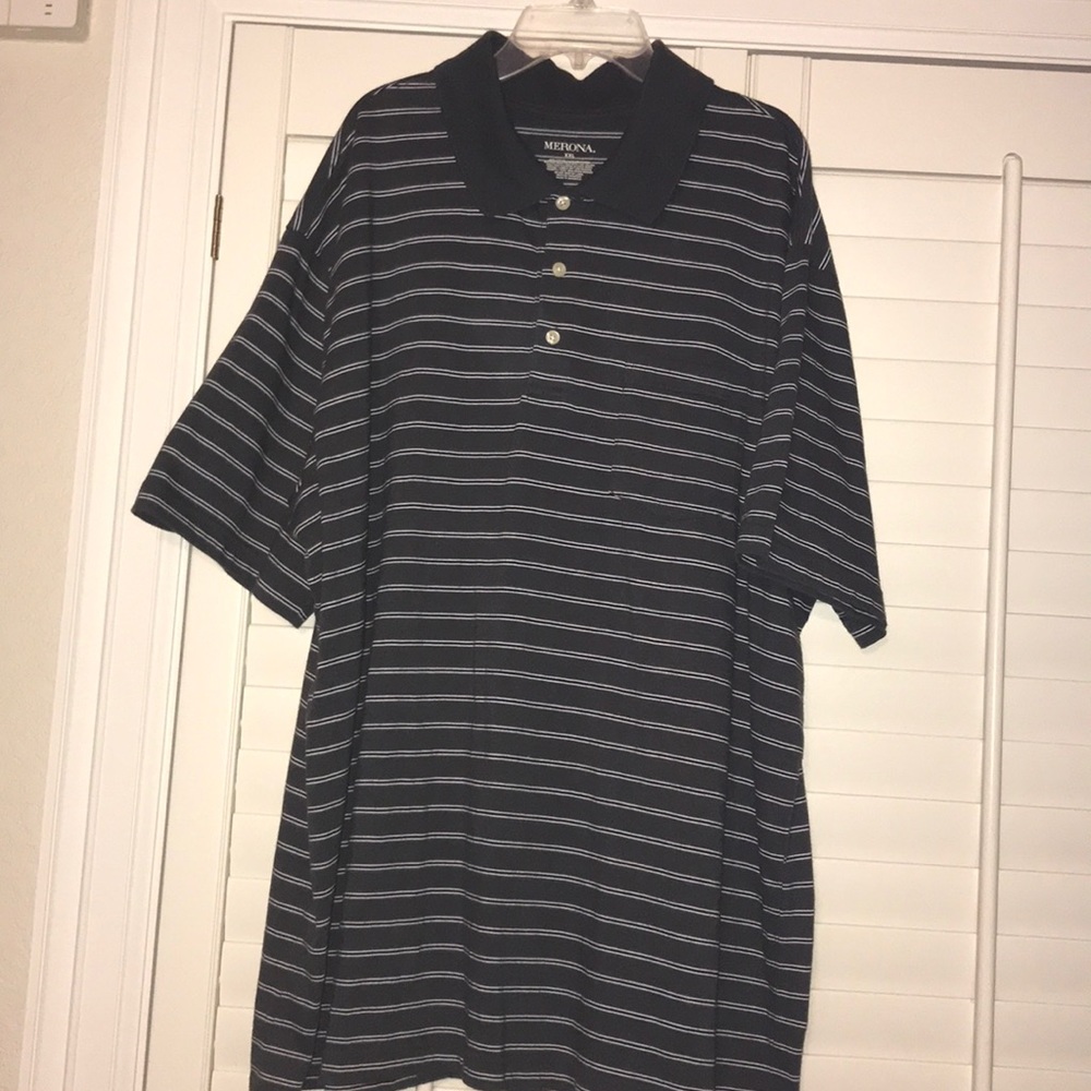 Short sleeve striped button up